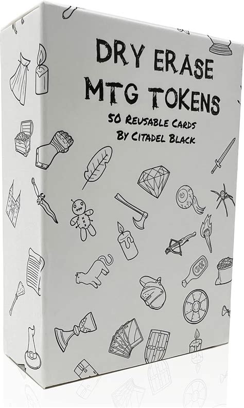 Citadel Black Dry Erase MTG Tokens Set of 50 Cards .